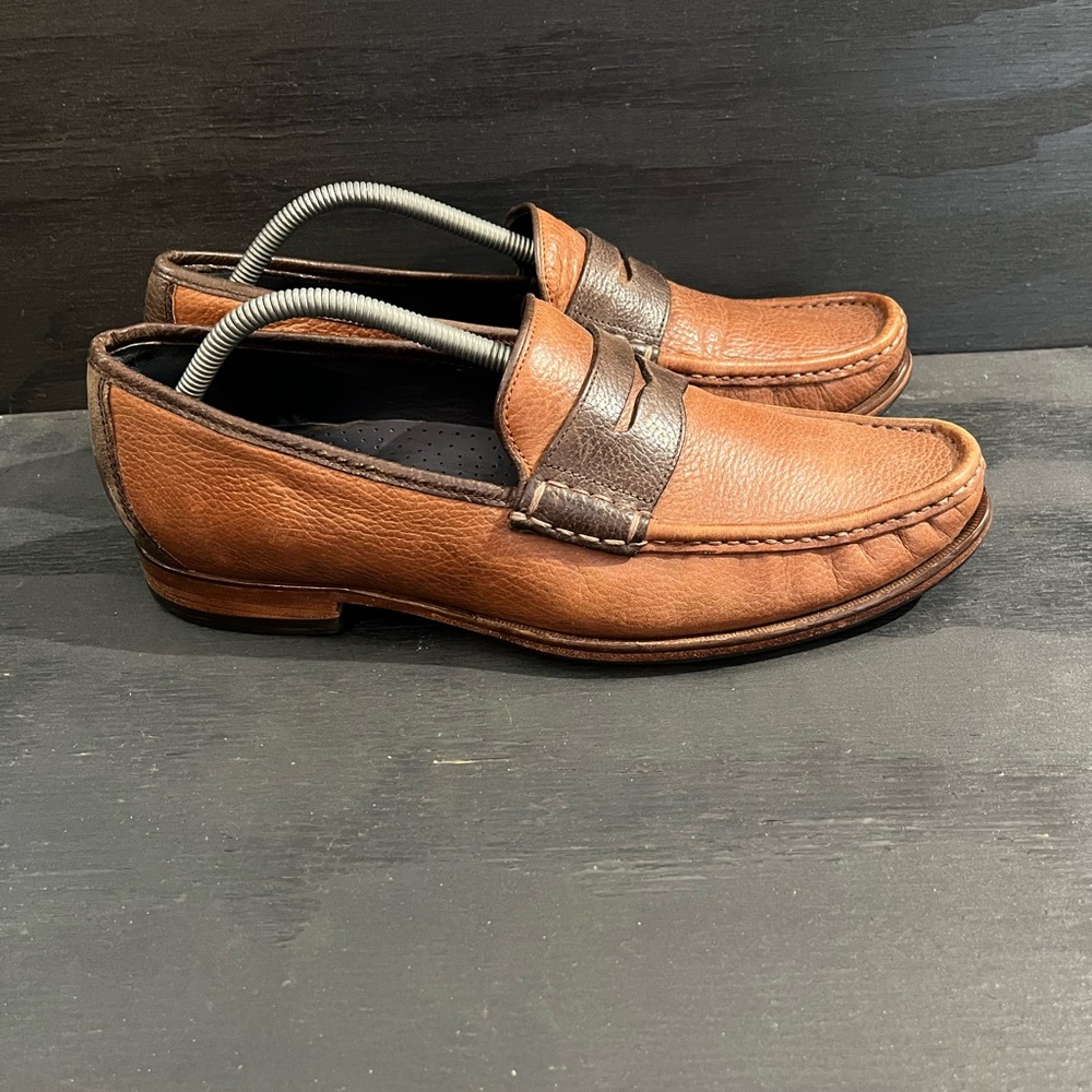 Cole Haan Pinch Two Tone Scotch Grain Leather Men’s Size 11 Vibram Sole Loafers
